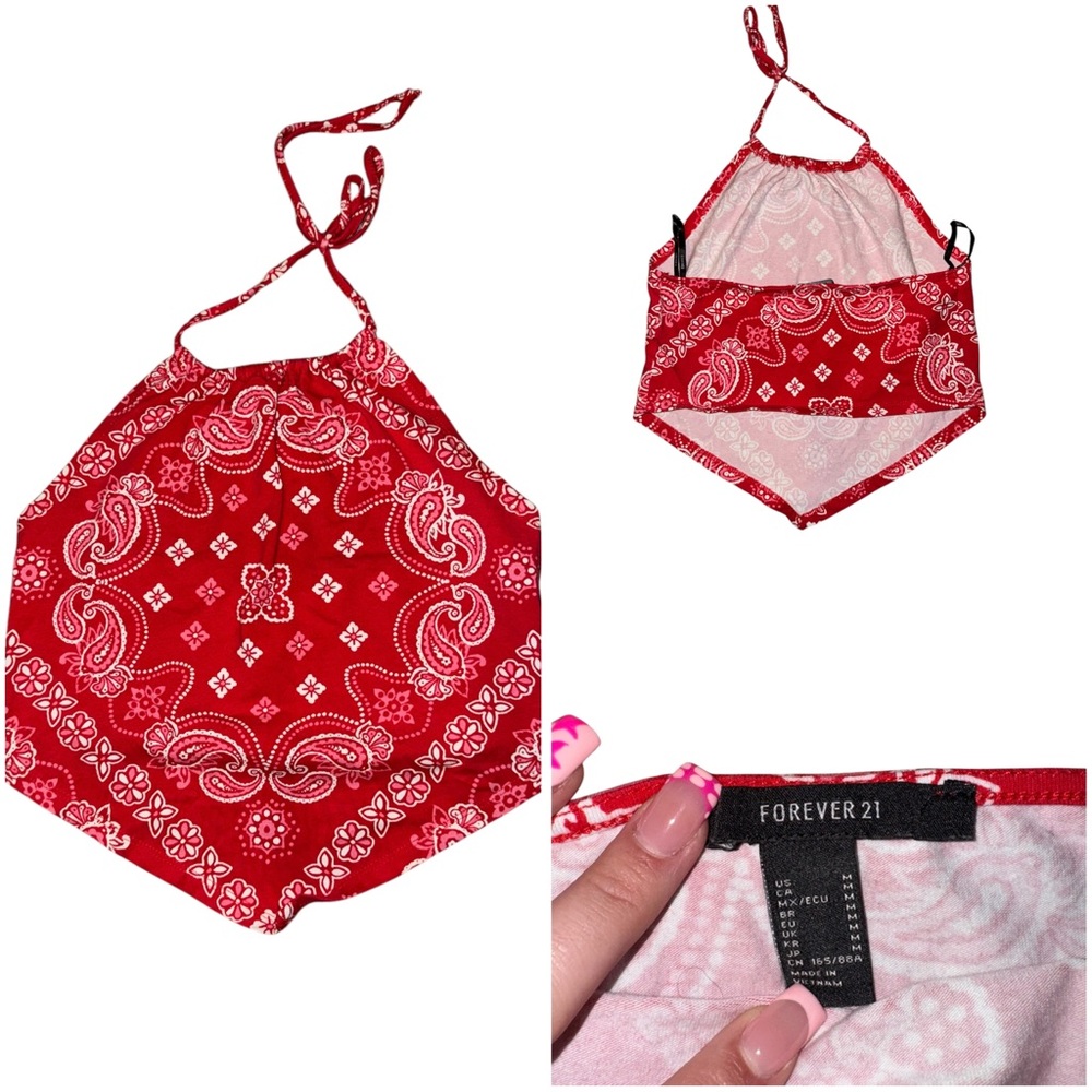 Forever 21 Red Bandana Print Kids One Piece